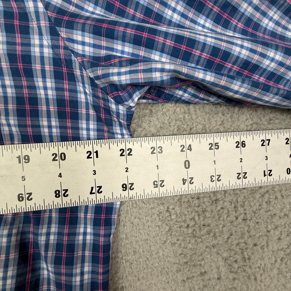 Peter Millar Button Down Shirt Medium Plaid Check Cotton Blue Red Menswear‎ - Picture 4 of 7